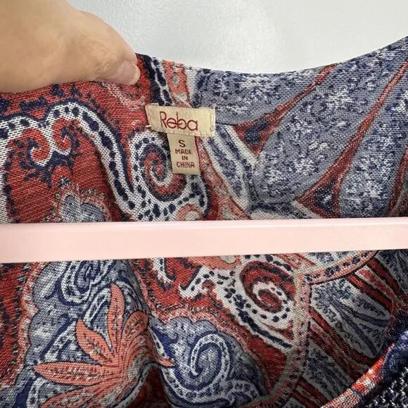 Reba Maxi Dress Mesh Paisley Rhinestone Sleeveless Fit & Flare Ruffle Bo… - Picture 4 of 8